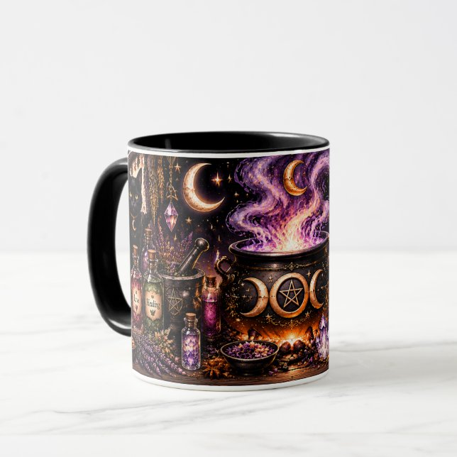 Witch’s Cauldron Halloween Mug (Front Left)