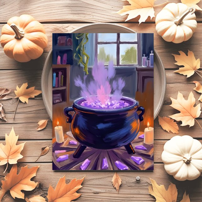 Witch’s Cauldron Halloween Spooky Holiday Postcard (Creator Uploaded)