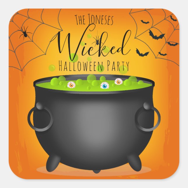 Witch’s Cauldron Square Sticker (Front)