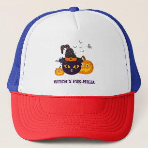 Witch’s Fur-miliar Halloween Trucker Hat