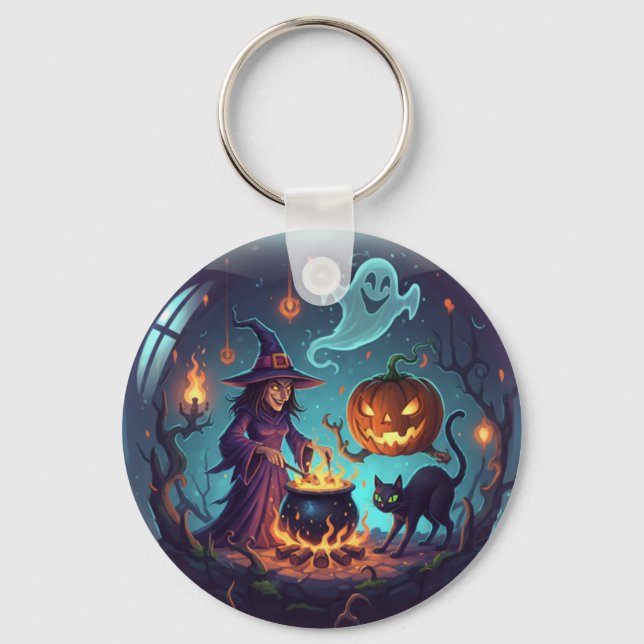 Witch’s Halloween Night Magic Key Ring (Front)