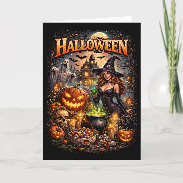 Witch’s Night Feast Holiday Card (Front)