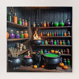 Witch’s Potion Room A Magical Alchemist’s Haven Jigsaw Puzzle
