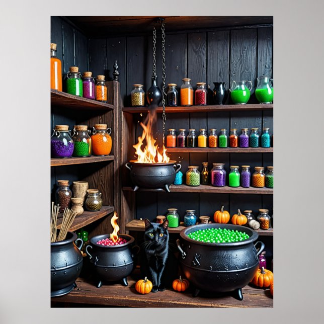 Witch’s Potion Room A Magical Alchemist’s Haven Poster (Front)