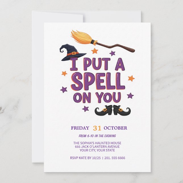 Witch’s Spell Halloween Party Invitation (Front)