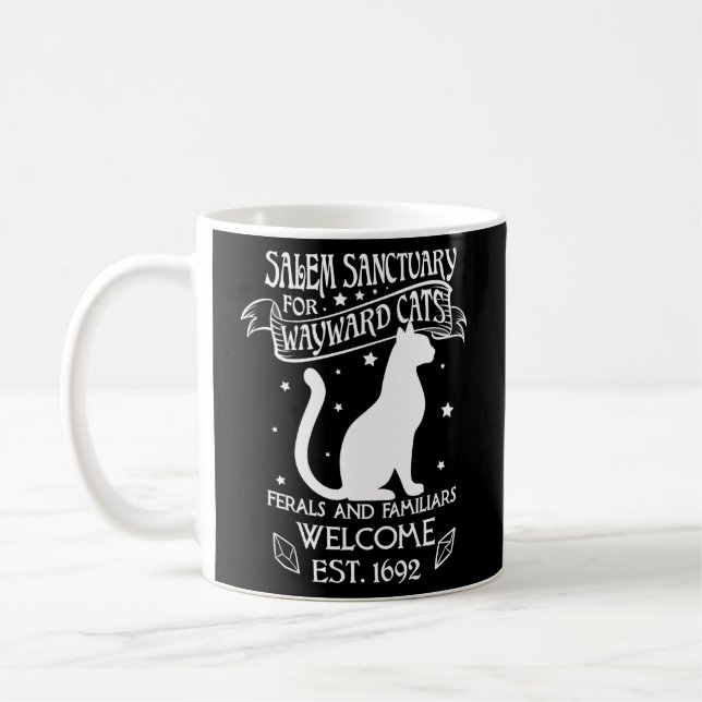 Witch Salem Home For Wayward Black Cats 1692 Coffee Mug (Left)