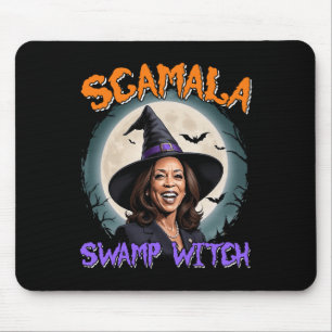 Witch Scamala Harris Anti Kamala Halloween Black P Mouse Mat