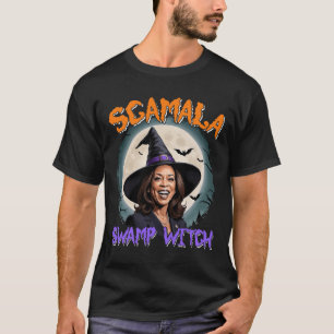Witch Scamala Harris Anti Kamala Halloween Black P T-Shirt