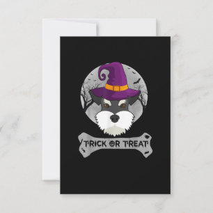 Witch Schnauzer Trick Or Treat Funny Dog Halloween RSVP Card