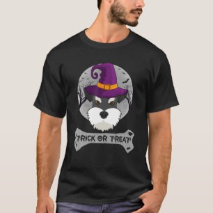 Witch Schnauzer Trick Or Treat Funny Dog Halloween T-Shirt