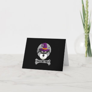 Witch Schnauzer Trick Or Treat Funny Dog Halloween Thank You Card
