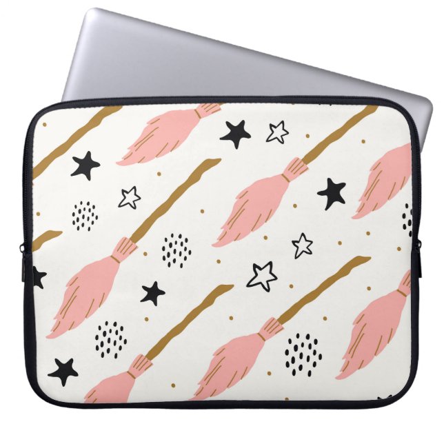 Witch School Magic Doodle Pattern Laptop Sleeve (Front)