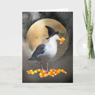 Witch Seagull Halloween Card