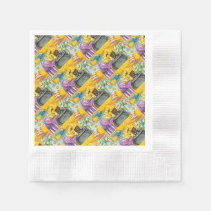 WITCH SISTERS, BLACK CAT & HALLOWEEN BREW NAPKIN