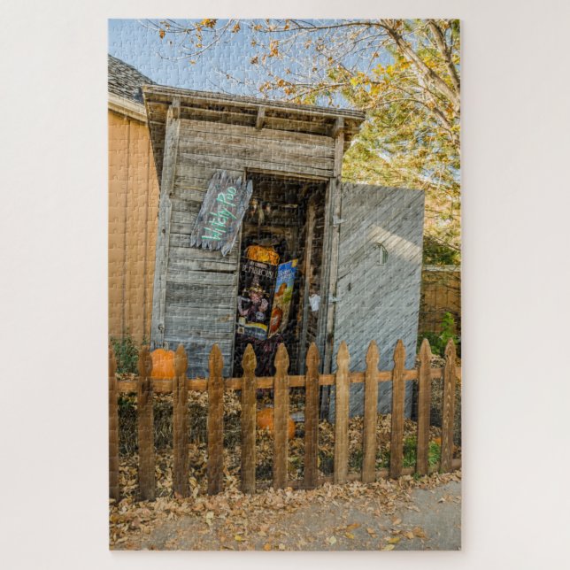 Witch Sitting in an Outhouse Jigsaw Puzzle (Vertical)