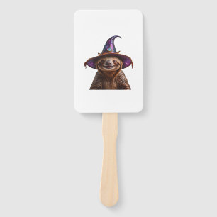 Witch Sloth Halloween trick or treat spooky pumpki Hand Fan