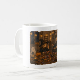 Witch Sorting Halloween Candy for Candy Lovers Coffee Mug