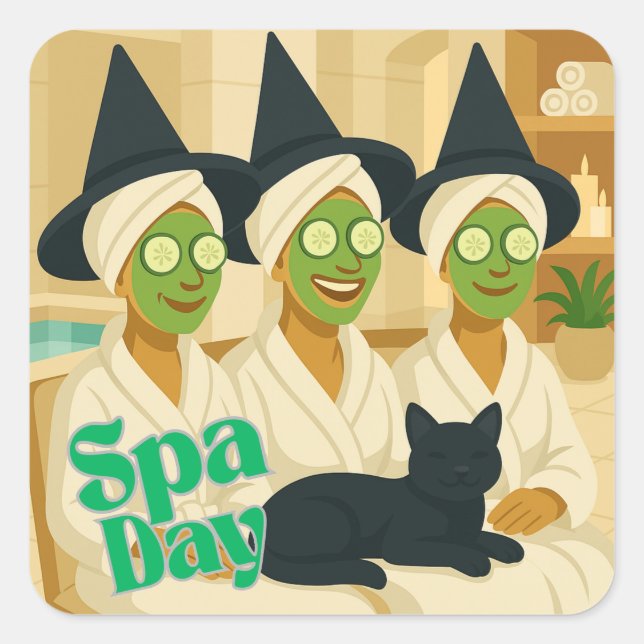 Witch Spa Day Funny Humour  Square Sticker (Front)