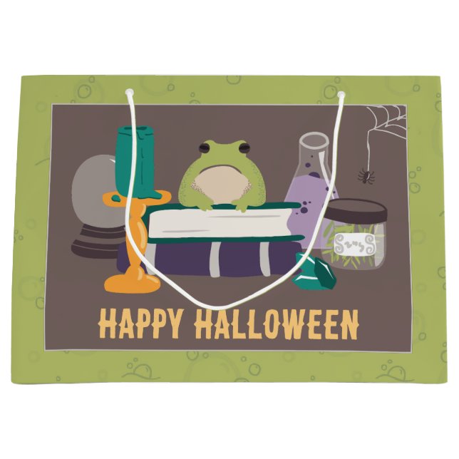 Witch Spell Ingredients Halloween Large Gift Bag (Front)