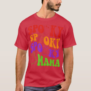 Witch Spooky Mama Trick Or Treat Ghost Halloween P T-Shirt