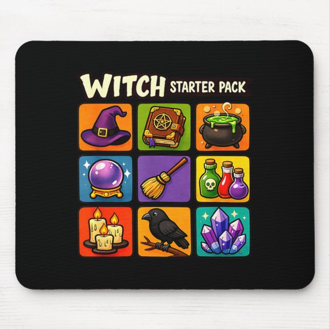 Witch starter pack funny magic witchcraft mouse mat (Front)