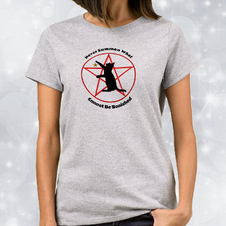Witch Symbols Black Cat Red Pentagram Circle T-Shirt