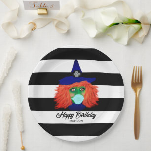 Witch Theme Halloween Birthday Chic Personalised Paper Plate
