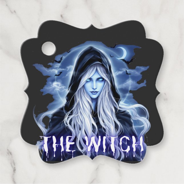 Witch-theme halloween  favour tags (Front)