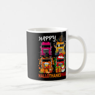Witch Turkey Santa Trucks Truckers Happy Hallothan Coffee Mug