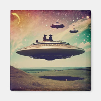 Witch UFO Picnic  Magnet