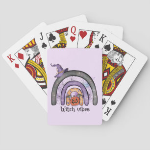 Witch Vibes – Black Rainbow, Purple Witch Hat Playing Cards