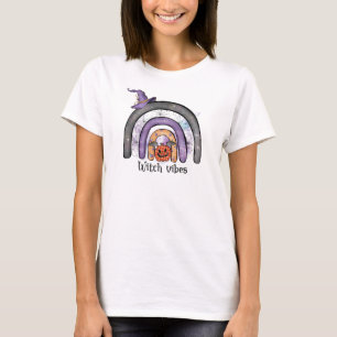 Witch Vibes – Black Rainbow, Purple Witch Hat T-Shirt