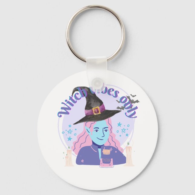 Witch Vibes Only Aesthetic Keychain (Front)