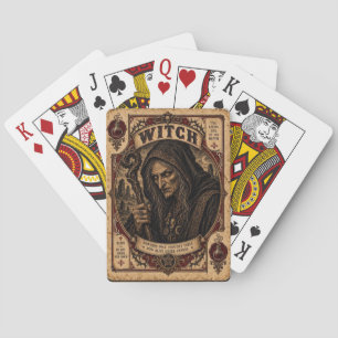 Witch, Vintage Circus Monsters Playing Cards
