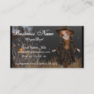 Witch Walking at Night Fantasy Business Cards