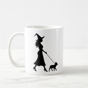 Witch Walking Frenchie Coffee Mug