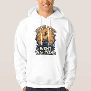 Witch Waltzing Halloween Vintage Engraving Design_ Hoodie