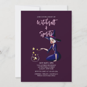 Witch Wand Magic Gouache Halloween Costume Party Invitation