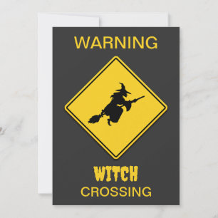 Witch Warning Halloween Invitation