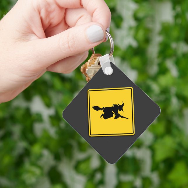 Witch Warning Halloween Key Ring (Hand)