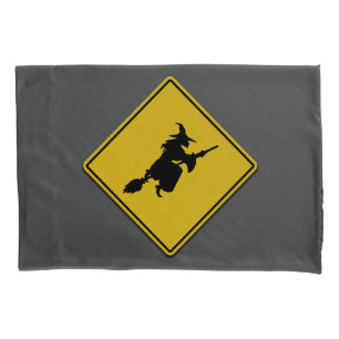 Witch Warning Halloween Pillowcase