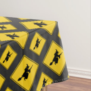 Witch Warning Halloween Tablecloth
