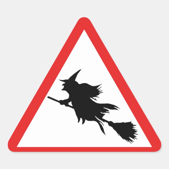 Witch Warning Triangle Sticker (Front)