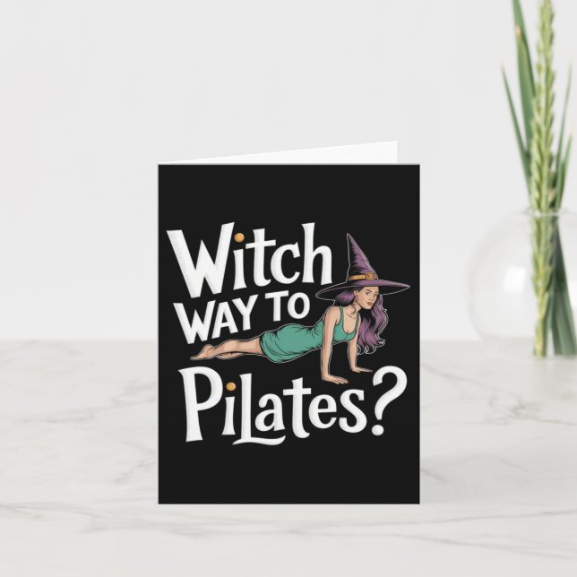 Witch Way To Lates Funny Halloween Lates Yoga Refo Card (Front)