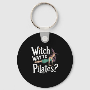 Witch Way To Lates Funny Halloween Lates Yoga Refo Key Ring