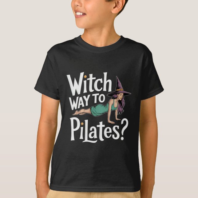 Witch Way To Lates Funny Halloween Lates Yoga Refo T-Shirt (Front)