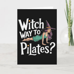 Witch Way To Pilates Funny Halloween Pilates Yoga Card
