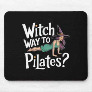 Witch Way To Pilates Funny Halloween Pilates Yoga Mouse Mat