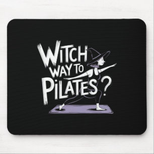 Witch Way To Pilates Funny Halloween Pilates Yoga Mouse Mat