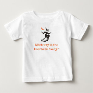Witch Way To The Candy Cute Halloween Baby T-Shirt